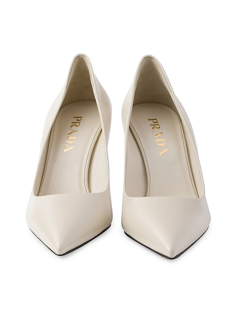Patent Saffiano 85MM Leather Pumps
