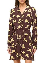 Babs Flora Tie-Waist Shirtdress