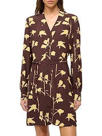 Babs Flora Tie-Waist Shirtdress