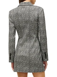 Greenwich Herringbone Double-Breasted Blazer Minidress