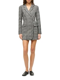 Greenwich Herringbone Double-Breasted Blazer Minidress