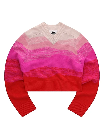 Horizon Texture Colorblocked Cashmere Sweater