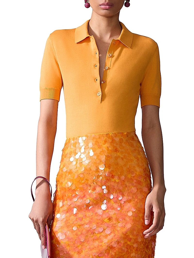 Silk-Cotton Polo Shirt