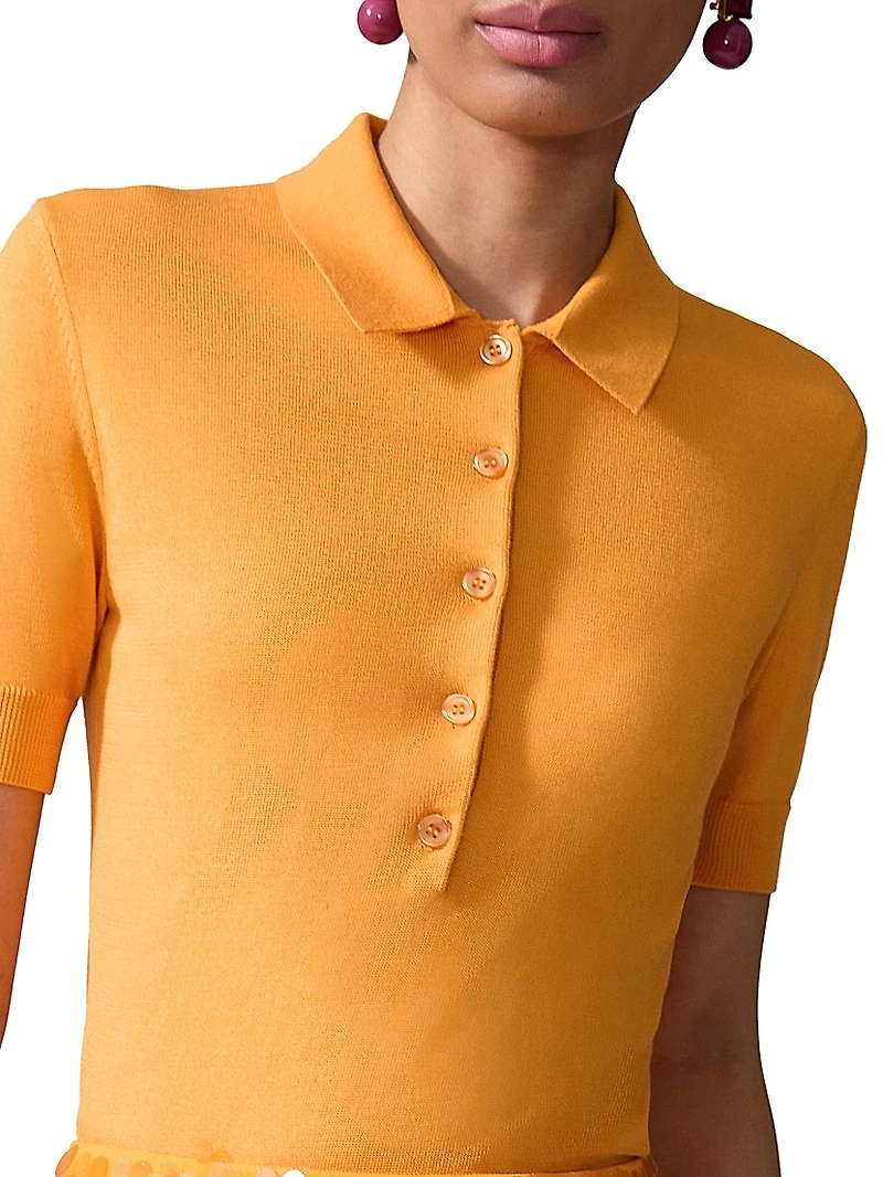 Silk-Cotton Polo Shirt