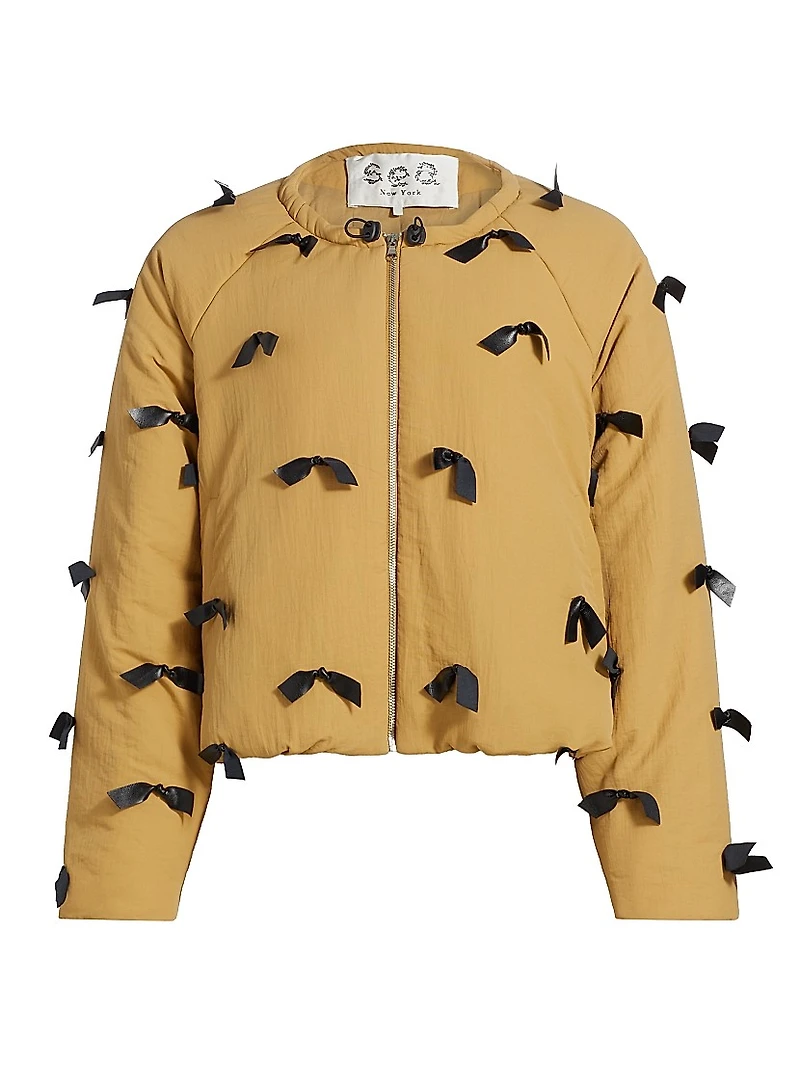 Lucienne Bow Zip-Front Jacket