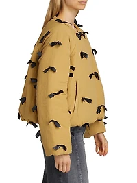 Lucienne Bow Zip-Front Jacket