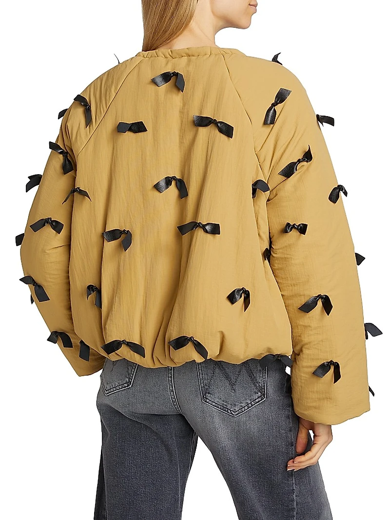 Lucienne Bow Zip-Front Jacket