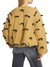 Lucienne Bow Zip-Front Jacket