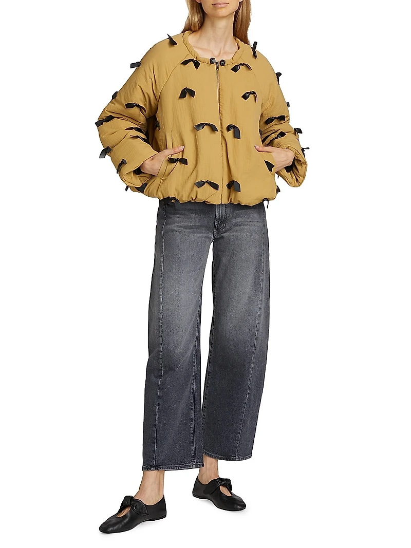 Lucienne Bow Zip-Front Jacket