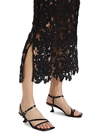 Sabine Embroidered Wool-Cotton Midi-Dress