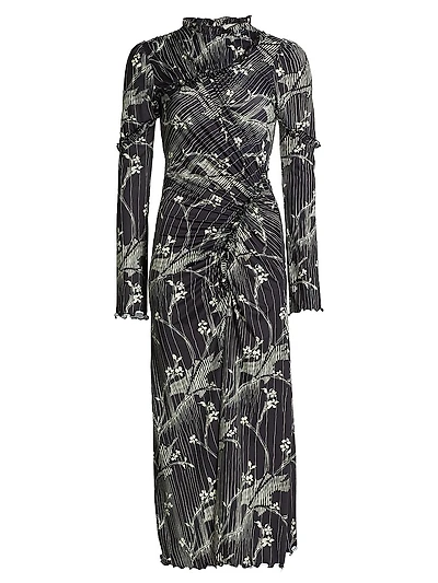 Floral Long-Sleeve Maxi Dress