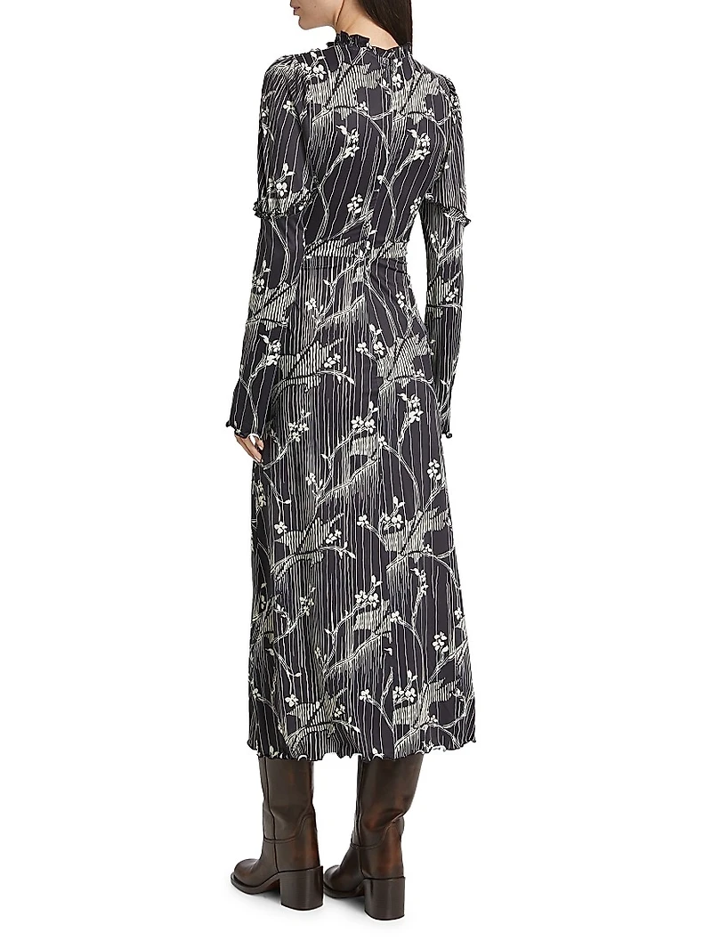Floral Long-Sleeve Maxi Dress