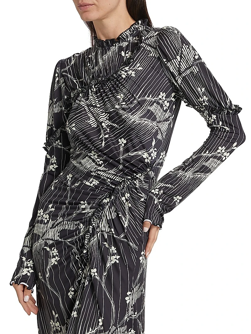 Floral Long-Sleeve Maxi Dress