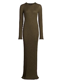 Joni Metallic Rib-Knit Maxi Dress