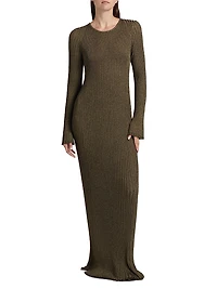 Joni Metallic Rib-Knit Maxi Dress