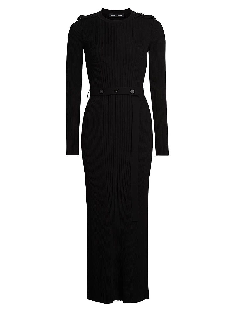 Lauryn Rib-Knit Long-Sleeve Maxi Dress