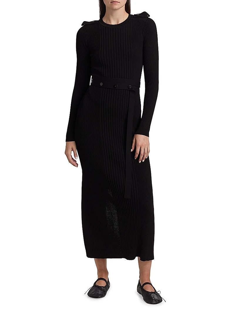 Lauryn Rib-Knit Long-Sleeve Maxi Dress