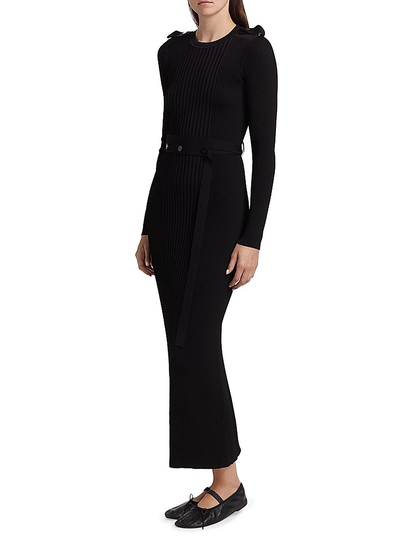 Lauryn Rib-Knit Long-Sleeve Maxi Dress