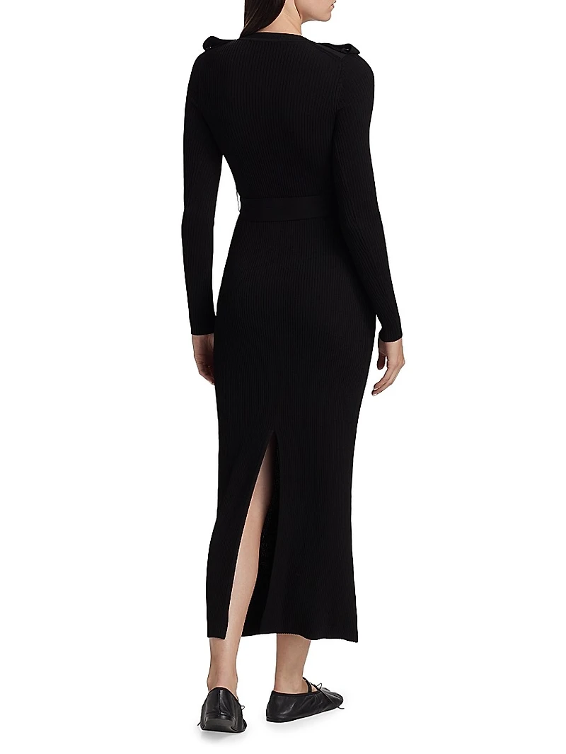 Lauryn Rib-Knit Long-Sleeve Maxi Dress