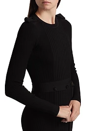 Lauryn Rib-Knit Long-Sleeve Maxi Dress