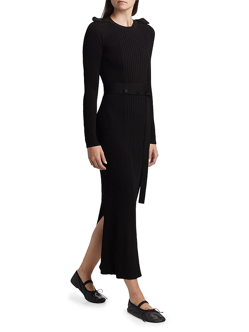 Lauryn Rib-Knit Long-Sleeve Maxi Dress