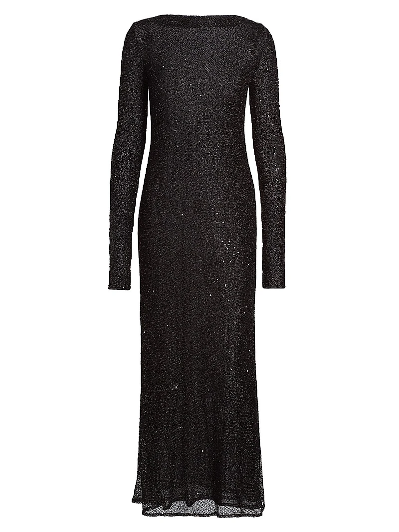 Marlowe Sequined Mesh Maxi Dress