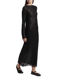 Marlowe Sequined Mesh Maxi Dress