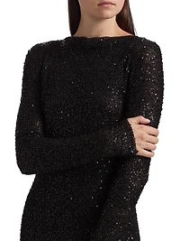 Marlowe Sequined Mesh Maxi Dress