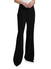 Weyes Crêpe Straight-Leg Pants