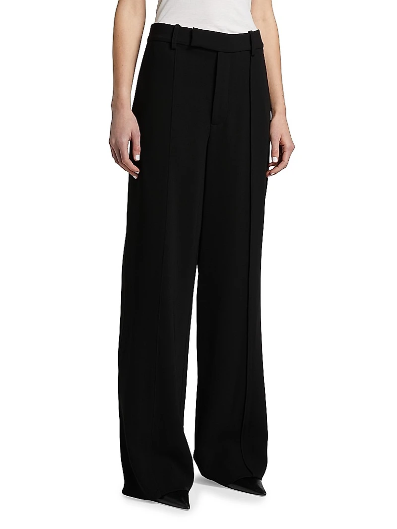 Weyes Crêpe Straight-Leg Pants