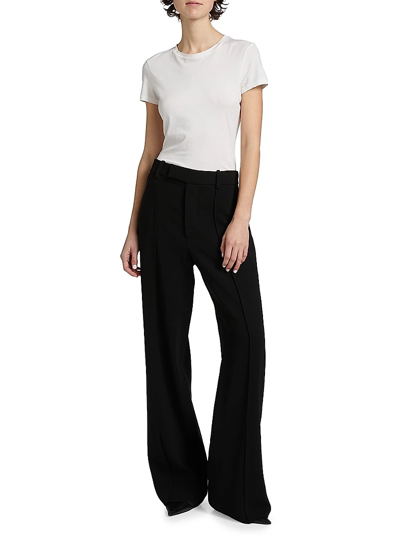 Weyes Crêpe Straight-Leg Pants