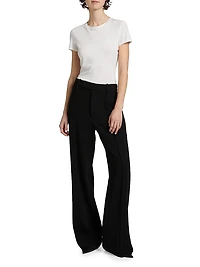 Weyes Crêpe Straight-Leg Pants
