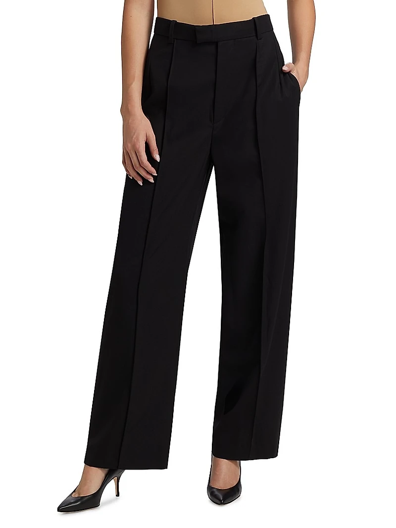 RHW Wool High-Rise Straight-Leg Pants