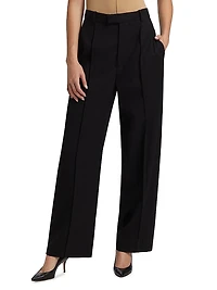 RHW Wool High-Rise Straight-Leg Pants