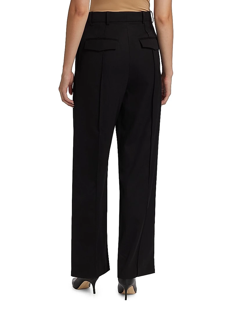 RHW Wool High-Rise Straight-Leg Pants