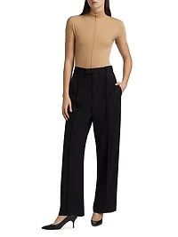 RHW Wool High-Rise Straight-Leg Pants