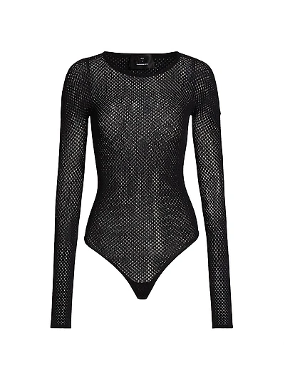 RHW Wool-Blend Mesh Bodysuit