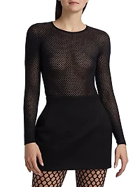 RHW Wool-Blend Mesh Bodysuit
