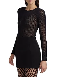 RHW Wool-Blend Mesh Bodysuit