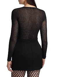 RHW Wool-Blend Mesh Bodysuit