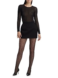 RHW Wool-Blend Mesh Bodysuit