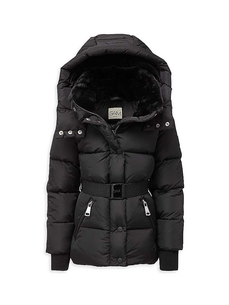 Little Girl's & Romy Faux Fur-Trimmed Puffer Jacket
