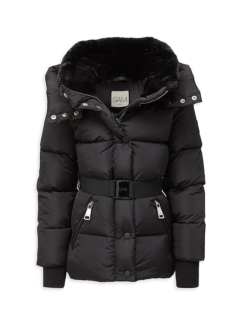 Little Girl's & Romy Faux Fur-Trimmed Puffer Jacket