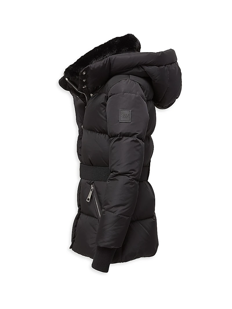 Little Girl's & Romy Faux Fur-Trimmed Puffer Jacket