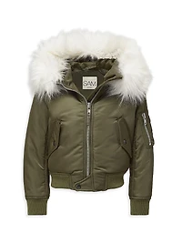 Little Girl's & Jenny Faux Fur-Trimmed Bomber Jacket