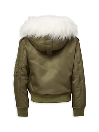 Little Girl's & Jenny Faux Fur-Trimmed Bomber Jacket