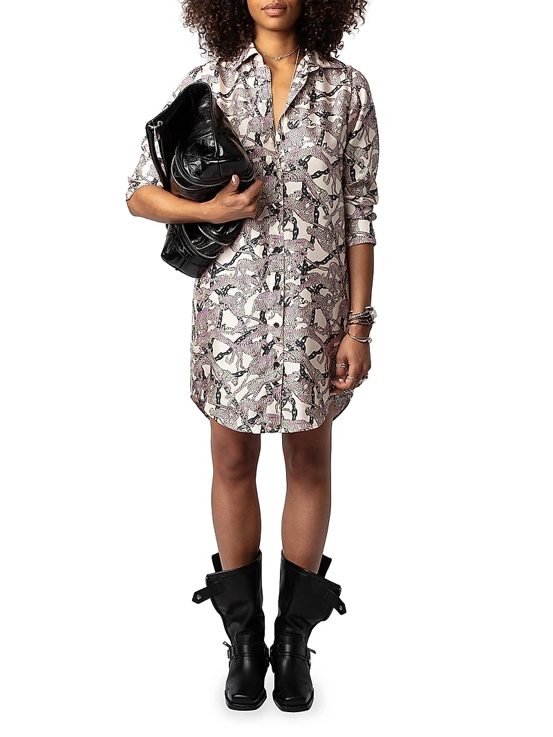 Rais Abstract Silk Shirtdress