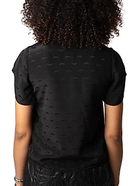 Tiffiny Jac Wings Silk Short-Sleeve Blouse