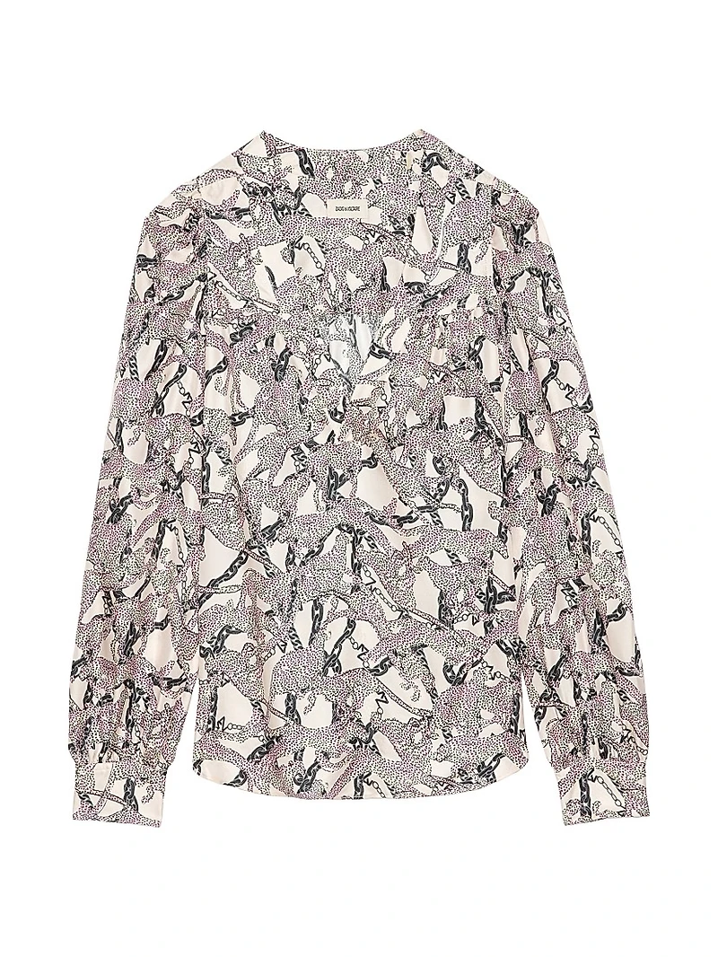 Telia Leopard Silk Blouse