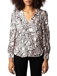 Telia Leopard Silk Blouse